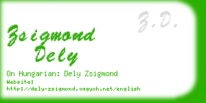 zsigmond dely business card